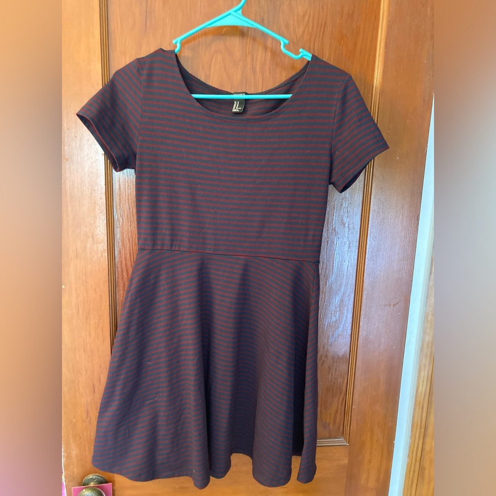 Striped Skater Mini Dress